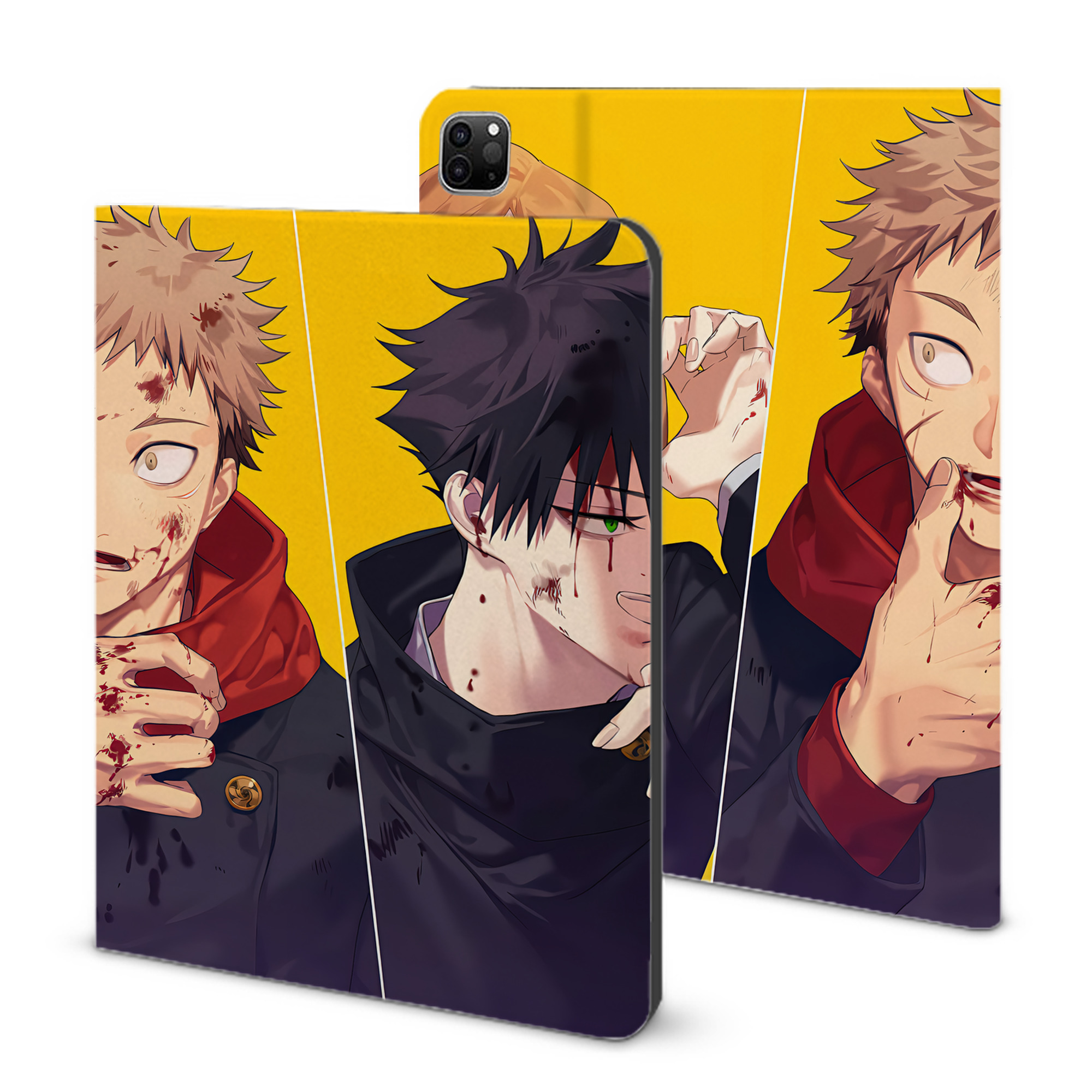 （画像用） 呪術廻戦 Jujutsu Kaisen IPad ケース ブック型 PUレザー TPU 耐衝撃 軽量 薄型 ペン収納なし 全面保護 IPad 各モデル対応